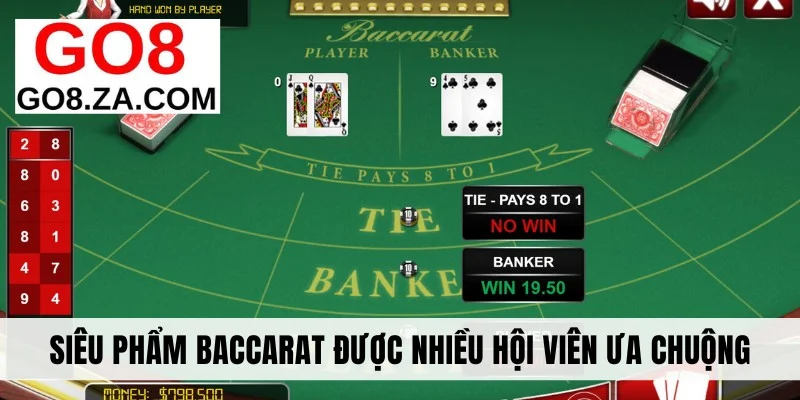 Siêu phẩm Baccarat được nhiều hội viên ưa chuộng